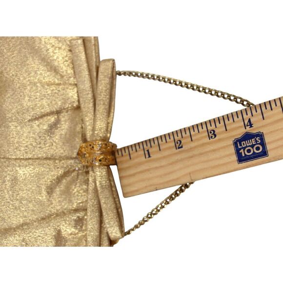 VINTAGE After Five GOLD BROCADE FRAME CHAIN HANDLE SATCHEL HANDBAG CLUTCH PURSE - Picture 12 of 12